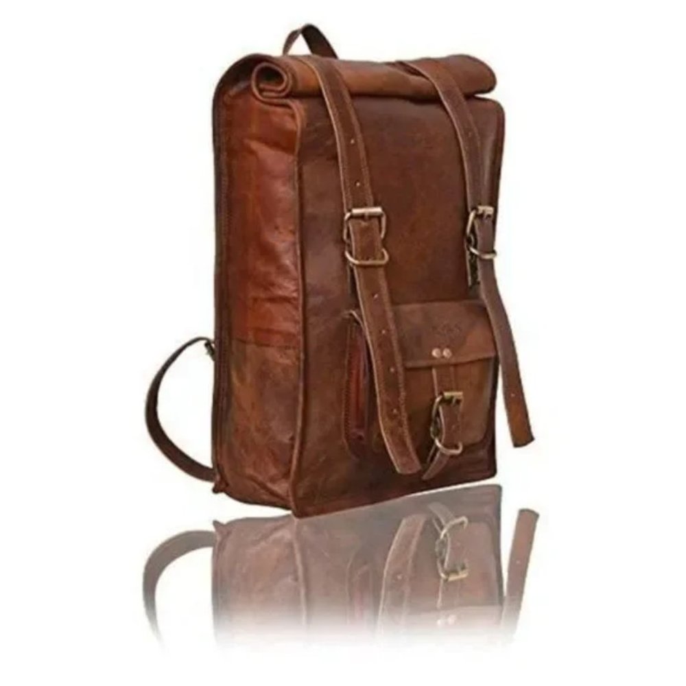 New 𝅺Handmade Goat Leather backpack 15 inch - Picture 2 of 10